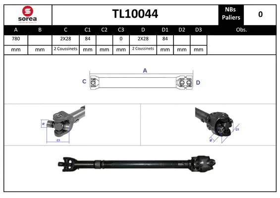 Propshaft, axle drive (TL10044)