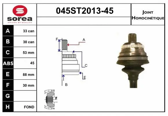 Joint Kit, drive shaft (045ST2013-45)