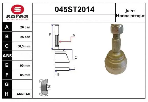 Joint Kit, drive shaft (045ST2014)