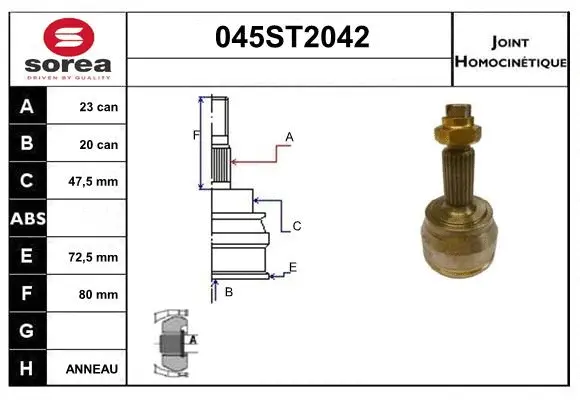 Joint Kit, drive shaft (045ST2042)
