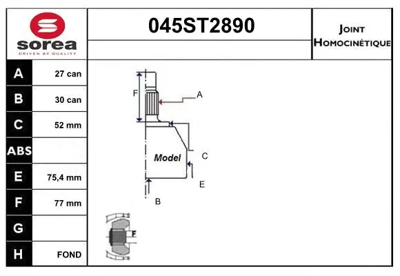 Joint Kit, drive shaft (045ST2890)