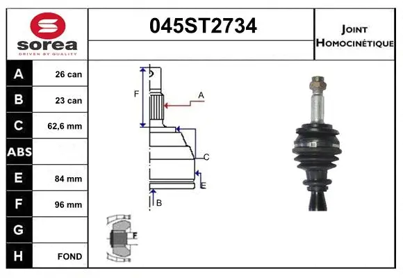 Joint Kit, drive shaft (045ST2734)