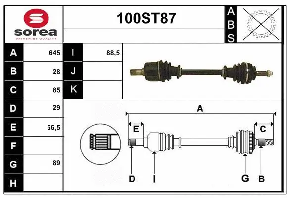 Drive Shaft (100ST87)