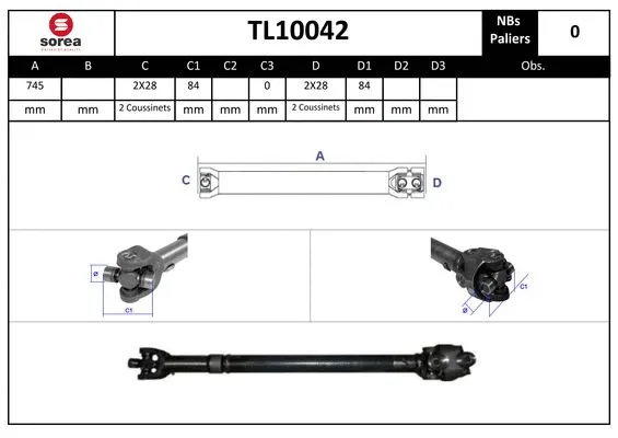 Propshaft, axle drive (TL10042)