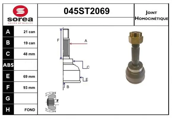 Joint Kit, drive shaft (045ST2069)