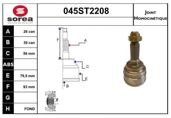 Joint Kit, drive shaft (045ST2208)