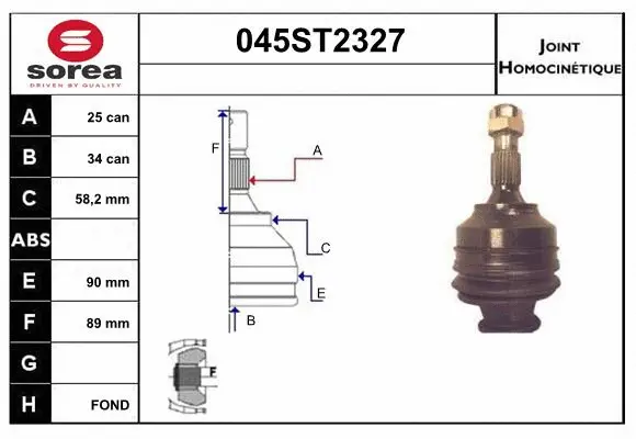 Joint Kit, drive shaft (045ST2327)
