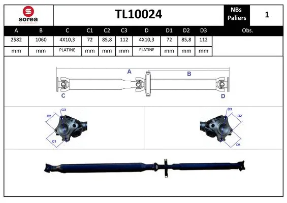 Propshaft, axle drive (TL10024)