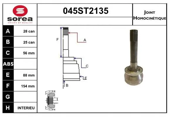 Joint Kit, drive shaft (045ST2135)