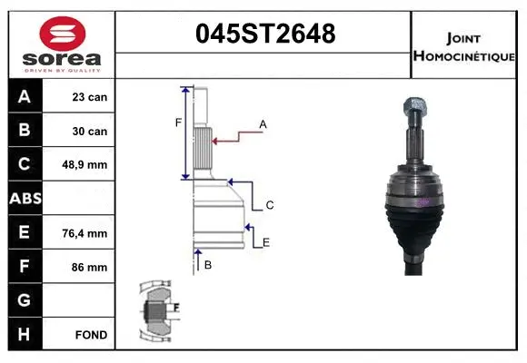 Joint Kit, drive shaft (045ST2648)