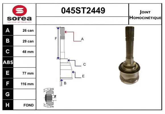 Joint Kit, drive shaft (045ST2449)