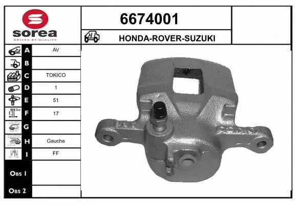 Brake Caliper (6674001)