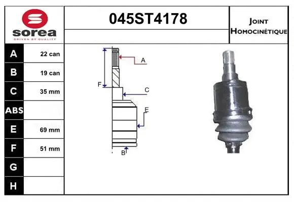 Joint Kit, drive shaft (045ST4178)