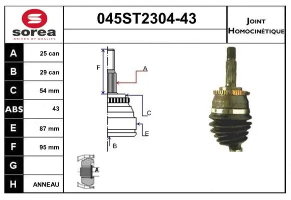 Joint Kit, drive shaft (045ST2304-43)