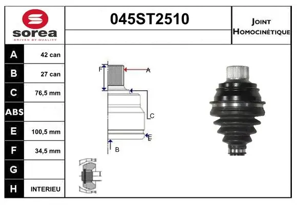Joint Kit, drive shaft (045ST2510)