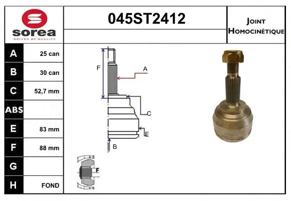 Joint Kit, drive shaft (045ST2412)