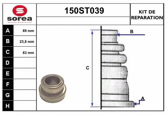Bellow Kit, drive shaft (150ST039)
