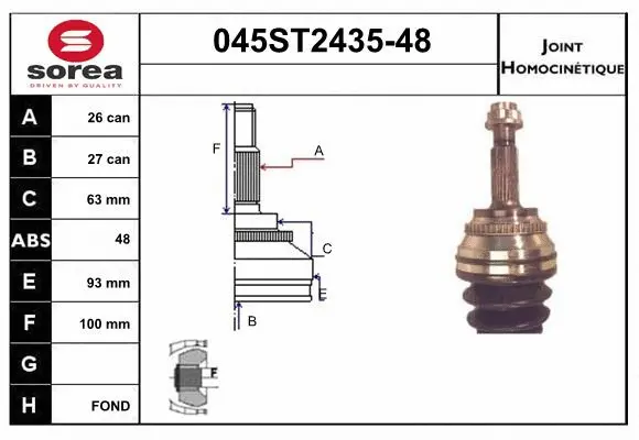 Joint Kit, drive shaft (045ST2435-48)