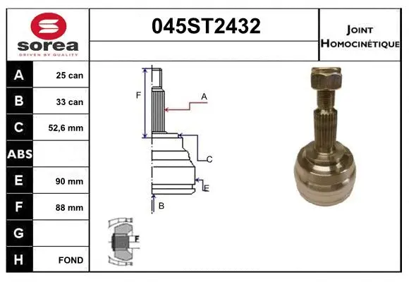 Joint Kit, drive shaft (045ST2432)