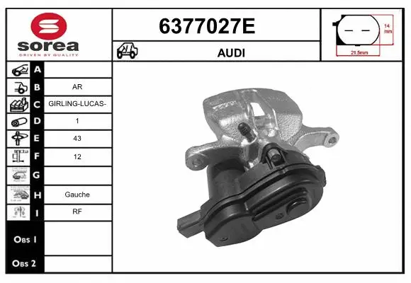 Brake Caliper (6377027E)