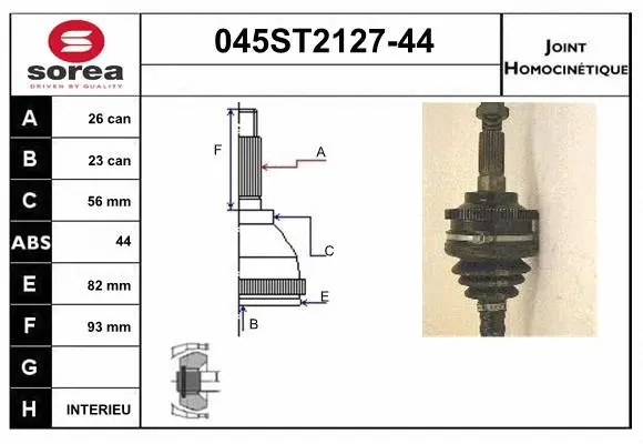 Joint Kit, drive shaft (045ST2127-44)