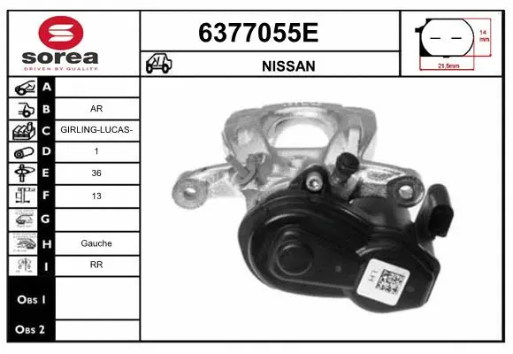 Brake Caliper (6377055E)