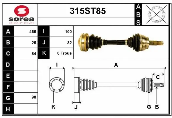Drive Shaft (315ST85)