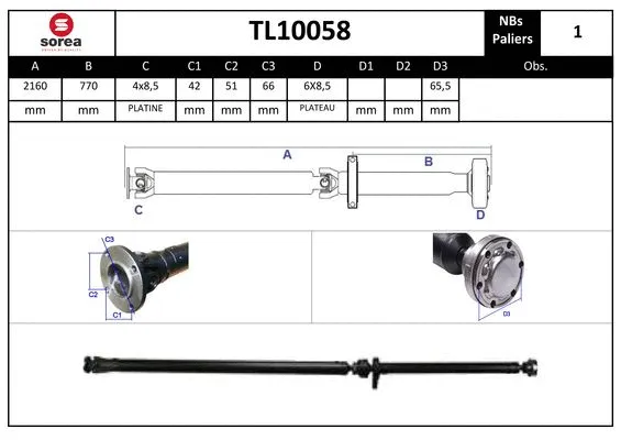 Propshaft, axle drive (TL10058)