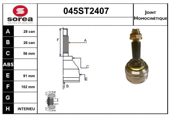 Joint Kit, drive shaft (045ST2407)