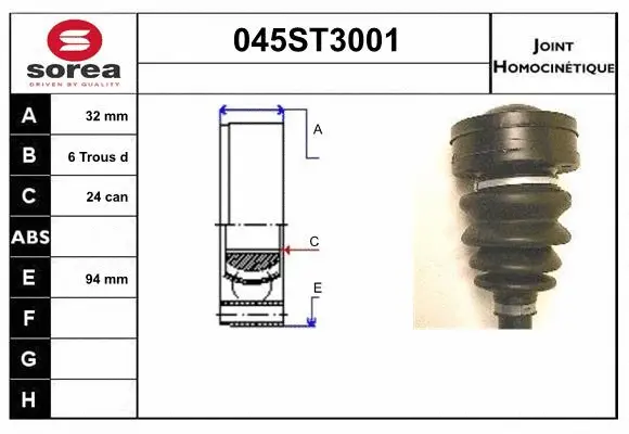 Joint Kit, drive shaft (045ST3001)