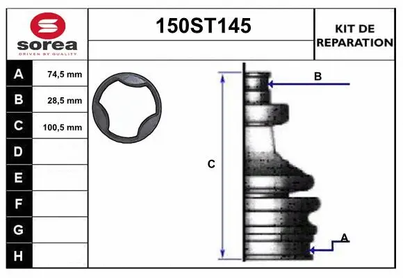 Bellow Kit, drive shaft (150ST145)