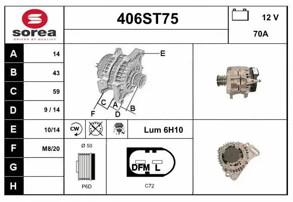 Alternator (406ST75)