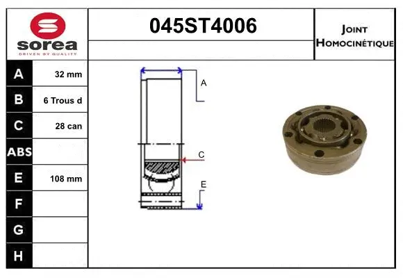 Joint Kit, drive shaft (045ST4006)