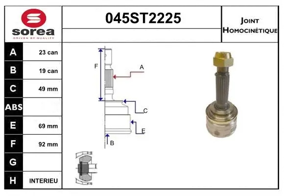 Joint Kit, drive shaft (045ST2225)