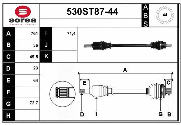 Drive Shaft (530ST87-44)