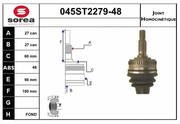 Joint Kit, drive shaft (045ST2279-48)