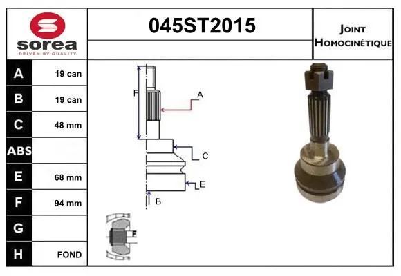 Joint Kit, drive shaft (045ST2015)