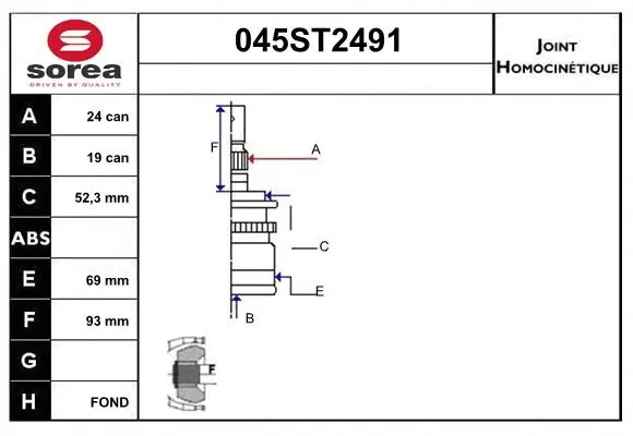 Joint Kit, drive shaft (045ST2491)