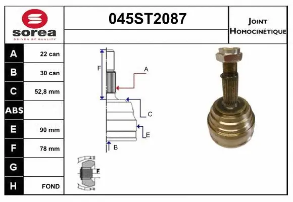 Joint Kit, drive shaft (045ST2087)