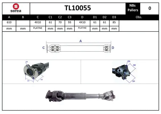 Propshaft, axle drive (TL10055)