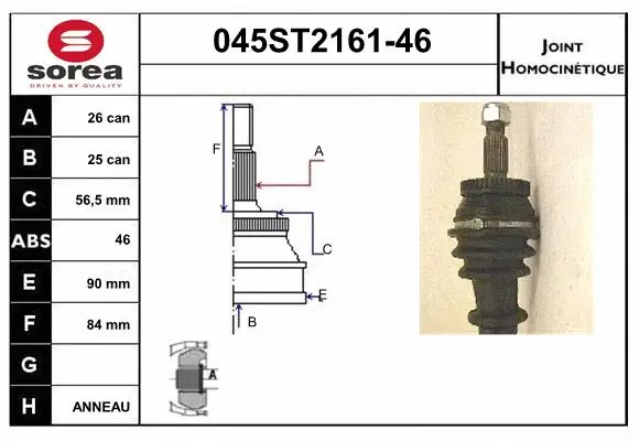Joint Kit, drive shaft (045ST2161-46)