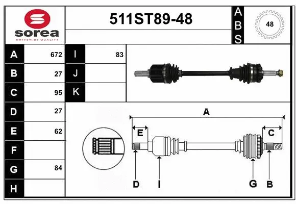 Drive Shaft (511ST89-48)