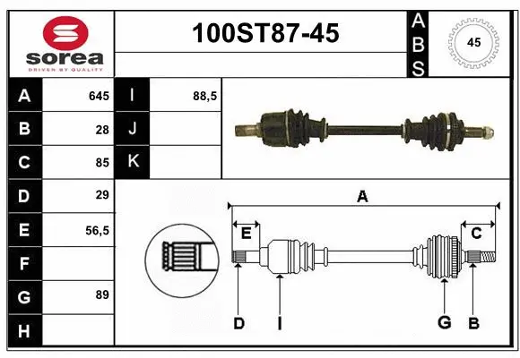 Drive Shaft (100ST87-45)