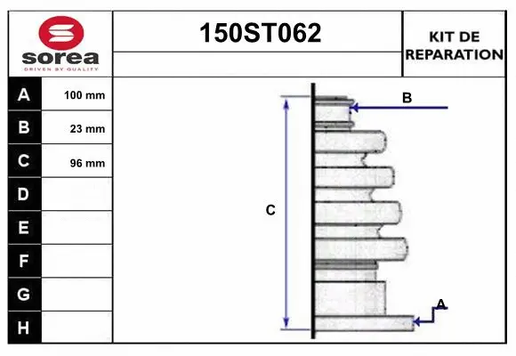 Bellow Kit, drive shaft (150ST062)