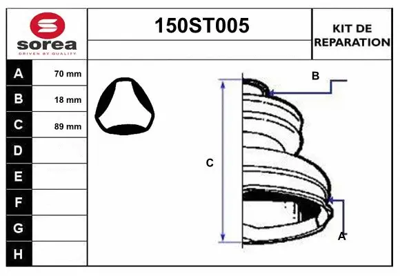 Bellow Kit, drive shaft (150ST005)