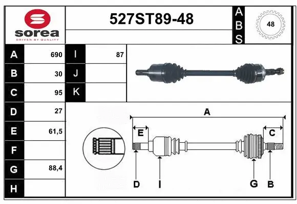 Drive Shaft (527ST89-48)