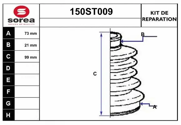 Bellow Kit, drive shaft (150ST009)