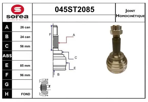 Joint Kit, drive shaft (045ST2085)