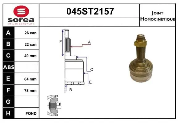 Joint Kit, drive shaft (045ST2157)