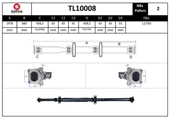 Propshaft, axle drive (TL10008)